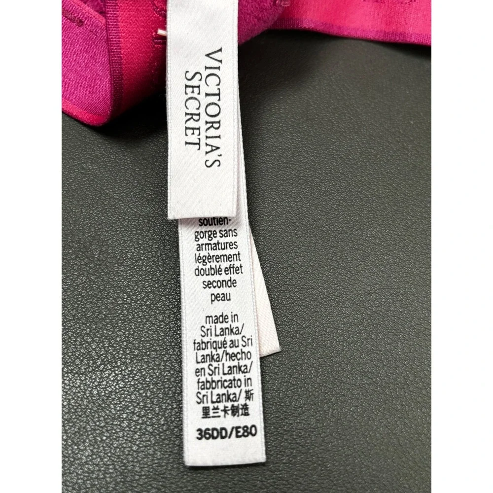 Victoria's Secret T-Shirt Lightly Lined Wireless Hot Pink Bra Size 36DD
